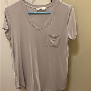 Double Zero Moth Grey V Neck Tee